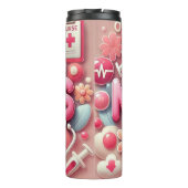 Pink 3D Nurse Medical Collage タンブラー (裏面)