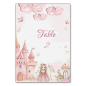 Pink 4th Royal Princess Castle Birthday Party  テーブルナンバー (正面)