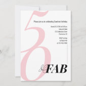Pink 50 and Fabulous Birthday Party Invitation 招待状 (正面)