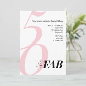 Pink 50 and Fabulous Birthday Party Invitation 招待状