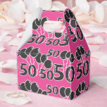 PINK 50th Birthday Party Favorites Box フェイバーボックス<br><div class="desc">ピンクとブラック50日目のパーティー用品50歳の女性のために。</div>