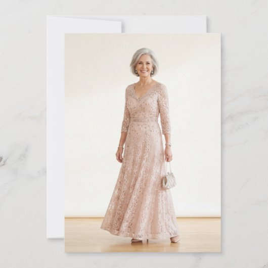 Pink 60 and Fabulous Elegant Script Birthday 招待状 (裏面)