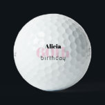 Pink 60th Birthday Custom Name   Titleist Pro V1 ゴルフボール<br><div class="desc">"60"  or any age.  Personalized.  Pink and black text.  Woman golf ball.  Custom Name.  Titleist Pro V1.  Custom pink.  Personalized golf gift for women.</div>