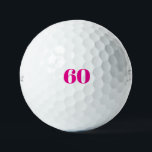 Pink 60th Birthday Generic Titleist Pro V1 ゴルフボール<br><div class="desc">"60" or any age. Hot Pink text. Woman golf ball. Generic. Titleist Pro V1. Women golf gift. Woman pink golf gift. 60th birthday.</div>