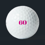 Pink 60th Birthday Generic Titleist Pro V1 ゴルフボール<br><div class="desc">"60" or any age. Hot Pink text. Woman golf ball. Generic. Titleist Pro V1. Women golf gift. Woman pink golf gift. 60th birthday.</div>