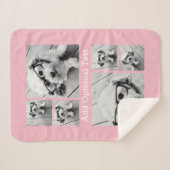 Pink 6 Photo Collageオプション文字カラー編集 シェルパブランケット (正面(横))