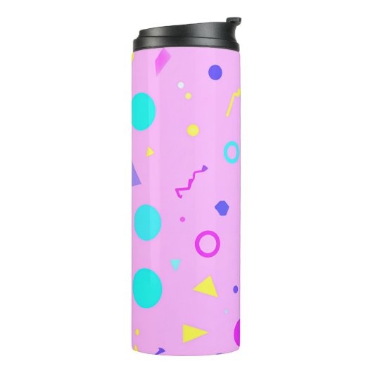Pink 80s Memphis Geometric Pattern タンブラー (回転左)