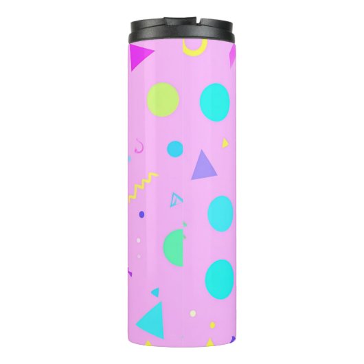 Pink 80s Memphis Geometric Pattern タンブラー (裏面)