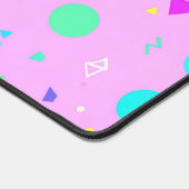 Pink 80s Memphis Geometric Pattern デスクマット (コーナー)