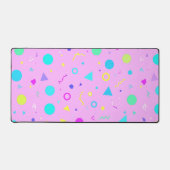 Pink 80s Memphis Geometric Pattern デスクマット (正面)