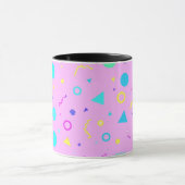 Pink 80s Memphis Geometric Pattern マグカップ (中央)