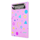 Pink 80s Memphis Geometric Pattern ミニクリップボード (アングル2)