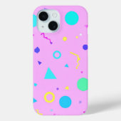 Pink 80s Memphis Geometric Pattern Case-Mate iPhoneケース (裏面)