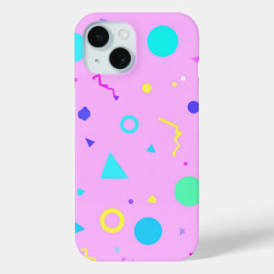 Pink 80s Memphis Geometric Pattern iPhone 15ケース