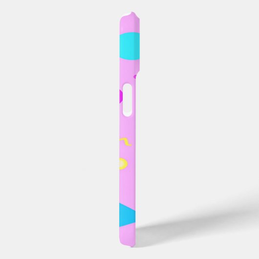 Pink 80s Memphis Geometric Pattern Case-Mate iPhoneケース (裏面 / 右)