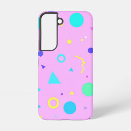 Pink 80s Memphis Geometric Pattern Samsung Galaxy S22ケース