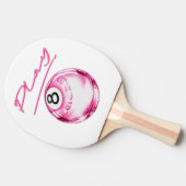 Pink 8 Ball Table Tennis Paddle – Cute Y2K Design 卓球ラケット (横)