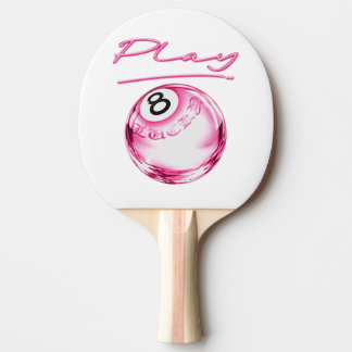 Pink 8 Ball Table Tennis Paddle – Cute Y2K Design 卓球ラケット