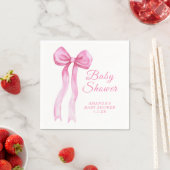 Pink a Bow It's Girl Baby Shower スタンダードカクテルナプキン (インサイチュ)