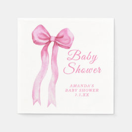 Pink a Bow It's Girl Baby Shower スタンダードカクテルナプキン