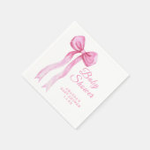 Pink a Bow It's Girl Baby Shower スタンダードカクテルナプキン (角)