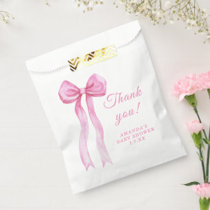 Pink a Bow It's Girl Baby Shower フェイバーバッグ
