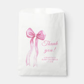 Pink a Bow It's Girl Baby Shower フェイバーバッグ (正面)