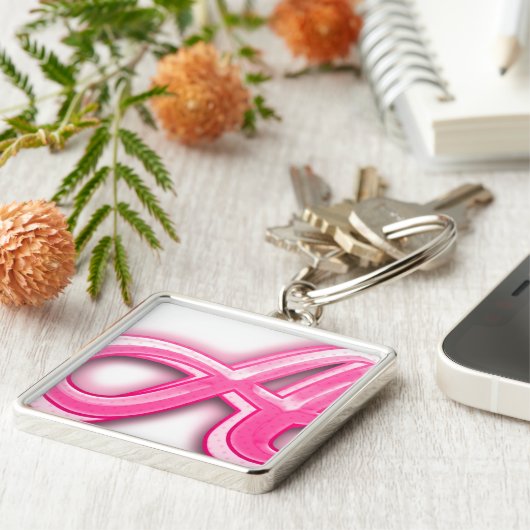 Pink A Initial Keychain – Cute Monogram Accessory キーホルダー (側面)