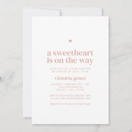 Pink A Little Sweetheart Baby Shower 招待状