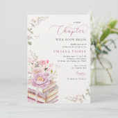 Pink a New Chapterが始まるブックテーマブライダルシャワー 招待状 (スタンド正面)