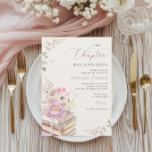 Pink a new Chapterが始まる本テーマ赤ちゃんシャワー 招待状