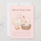 Pink A Silly Goose Dirty Soda Bar Sign 招待状 (正面)