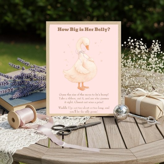 Pink A Silly Goose How Big Is Her Belly  招待状