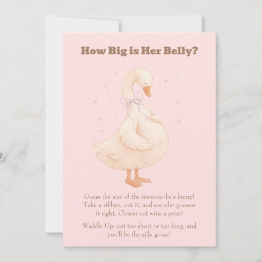 Pink A Silly Goose How Big Is Her Belly  招待状 (正面)