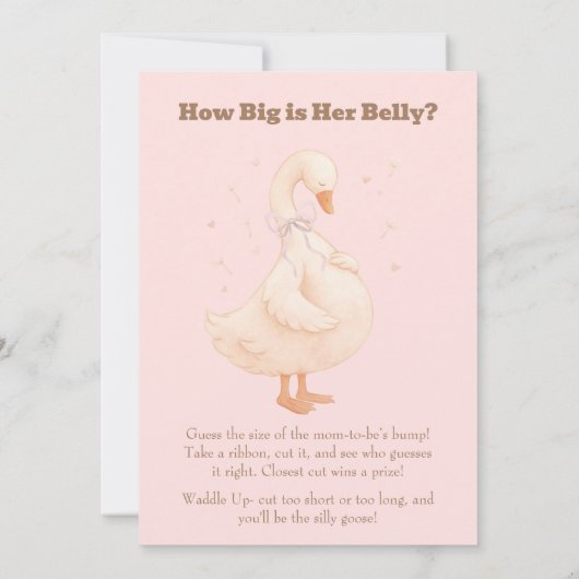 Pink A Silly Goose How Big Is Her Belly  招待状 (裏面)