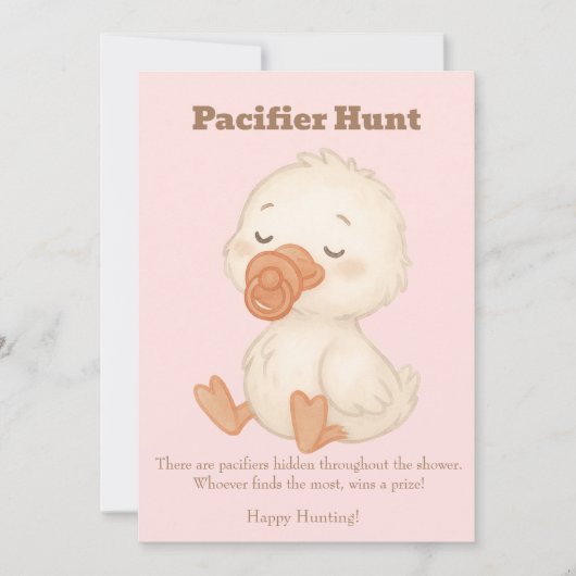 Pink A Silly Goose Pacifier Hunt Baby Shower   招待状 (正面)