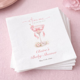 Pink A Tini One Elegant Girl Baby Shower  スタンダードカクテルナプキン