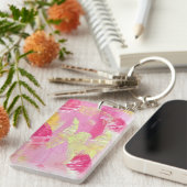 Pink Abstract Art Acrylic Keychain キーホルダー (正面右)