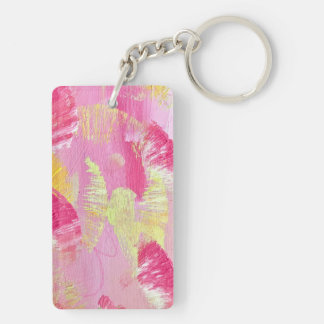 Pink Abstract Art Acrylic Keychain キーホルダー