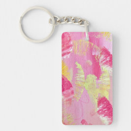 Pink Abstract Art Acrylic Keychain キーホルダー