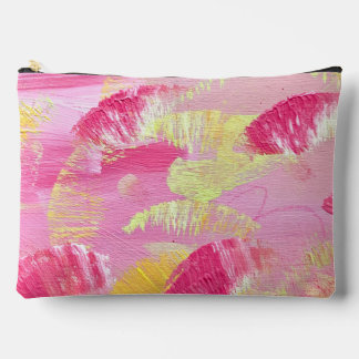 Pink Abstract Art Zipper Pouch or Makeup Bag アクセサリーポーチ
