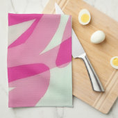 Pink Abstract Artsy Kitchen Towel キッチンタオル (四つ折り)