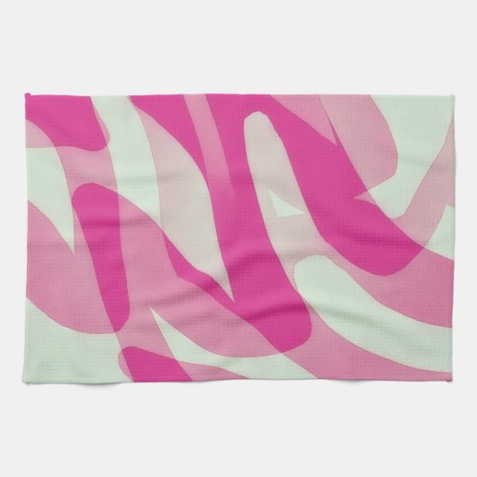 Pink Abstract Artsy Kitchen Towel キッチンタオル (横)