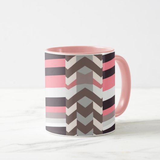 Pink Abstract Coffee Mug マグカップ (正面右)