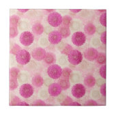 Pink Abstract Floral Lace Circle Pattern タイル (正面)