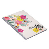 Pink Abstract Flower Pattern | Notebook Journal ノートブック (右側)