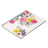 Pink Abstract Flower Pattern | Notebook Journal ノートブック (左側)