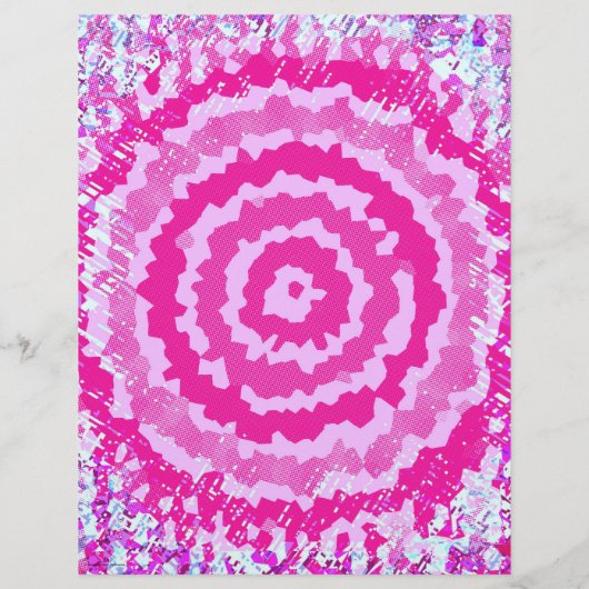 Pink Abstract Flower Scrapbook Paper 2-Sided Page (裏面)