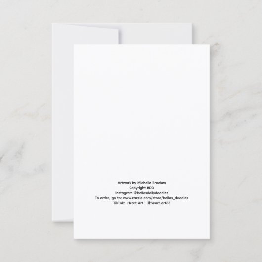 Pink Abstract Flowers サンキューカード (裏面)