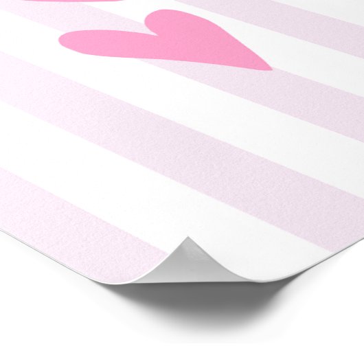 Pink Abstract Hearts ポスター (角)